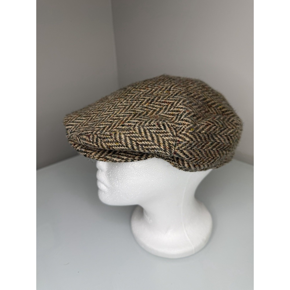 Vintage Abercrombie & Fitch 100% Wool Flat Cap Herringbone *See Info* Union Made